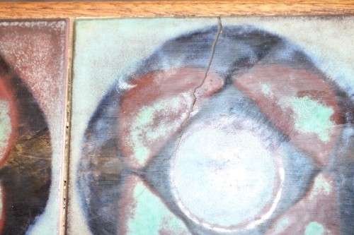 A gorgeous vintage Oak "California Mission" table with a *tile top* and lovely brass embellishments