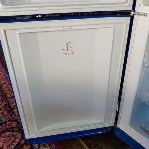 An incredible Royal Blue SMEG 304L fridge-freezer combo "50's Retro Style Aesthetic" look