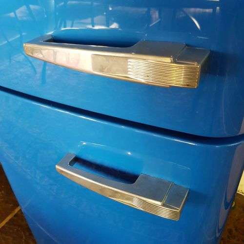 An incredible Royal Blue SMEG 304L fridge-freezer combo "50's Retro Style Aesthetic" look