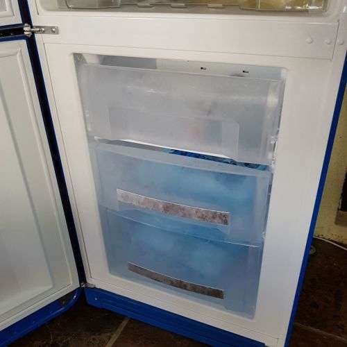 An incredible Royal Blue SMEG 304L fridge-freezer combo "50's Retro Style Aesthetic" look