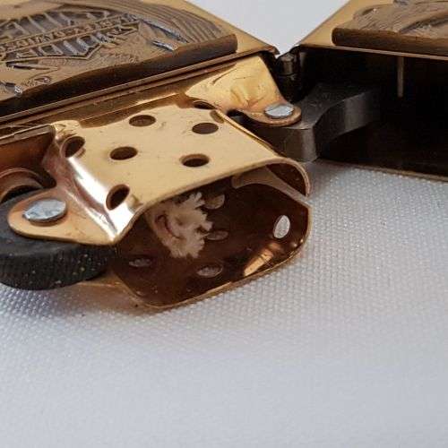 A stunning c1994 Zippo "Barrett Smythe" limited edition "Harley Davidson" Eagle brass lighter