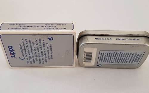 An amazing chromed (pre-1994) Republic of South Africa flag Zippo lighter in its box = UNUSED!!