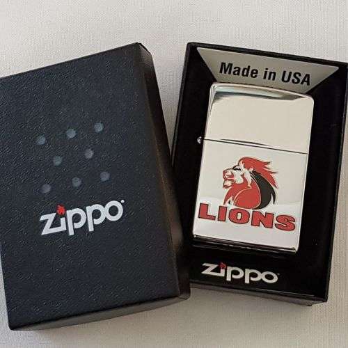 An awesome Original Zippo "South African Rugby" LIONS brushed chrome lighter