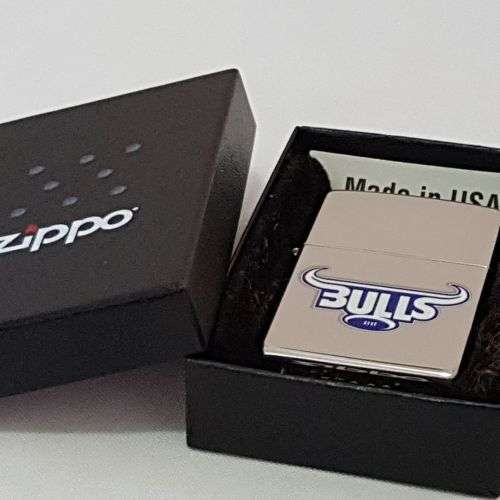 **RS17** An amazing authentic Zippo "South African Rugby" BULLS brushed chrome lighter