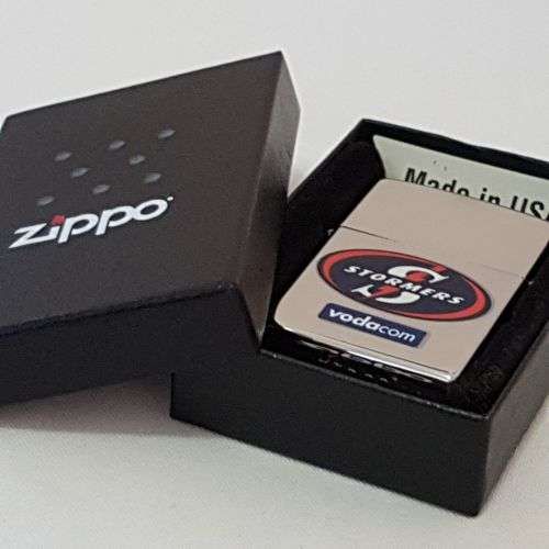 **RS17** Magnificent authentic Zippo South African Rugby" STORMERS brushed chrome lighter