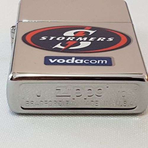 **RS17** Magnificent authentic Zippo South African Rugby" STORMERS brushed chrome lighter