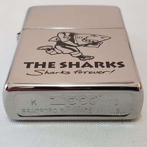 A fantastic authentic Zippo "South African Rugby" THE SHARKS brushed chrome lighter - awesome!