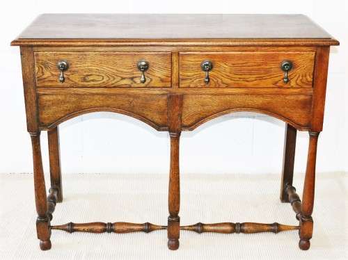 A superb Victorian (c1890) antique Honeyed-Oak double-drawer hall table in stunning condition - WOW!