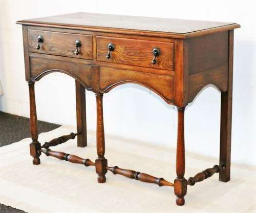 A superb Victorian (c1890) antique Honeyed-Oak double-drawer hall table in stunning condition - WOW!