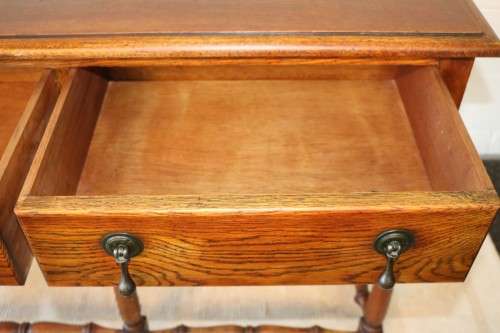 A superb Victorian (c1890) antique Honeyed-Oak double-drawer hall table in stunning condition - WOW!