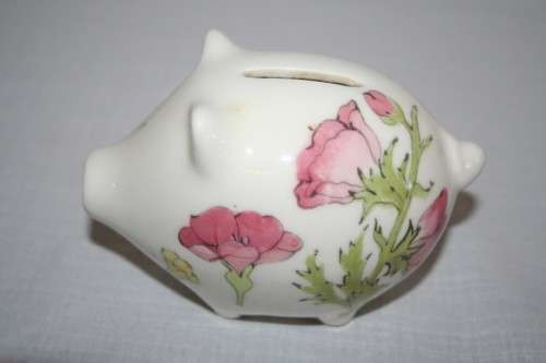 A superb original mid-century signed Ernestine Salerno hand painted Italian porcelain Piggy bank