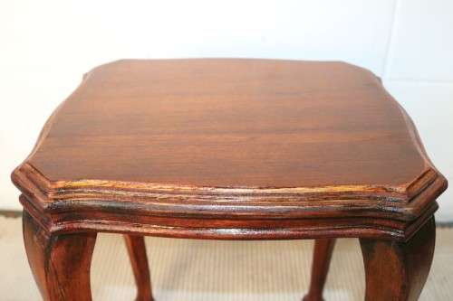 A gorgeous and stylish vintage teak occasional/ side table with Queen Anne legs - perfect for a lamp