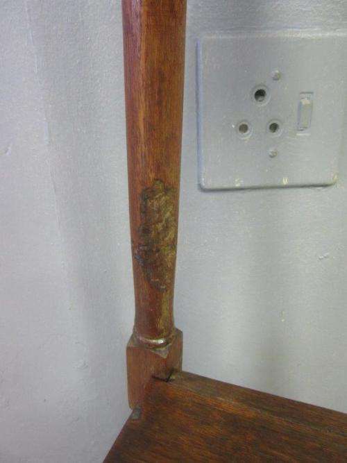 A superb vintage tall Oak double planter stand - perfect for a vase with flowers on a patio!!