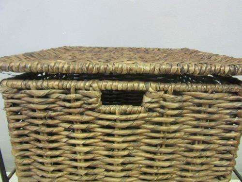 A wonderful metal and wicker pedestal/ bedside cabinet with two basket drawers in good condition!!