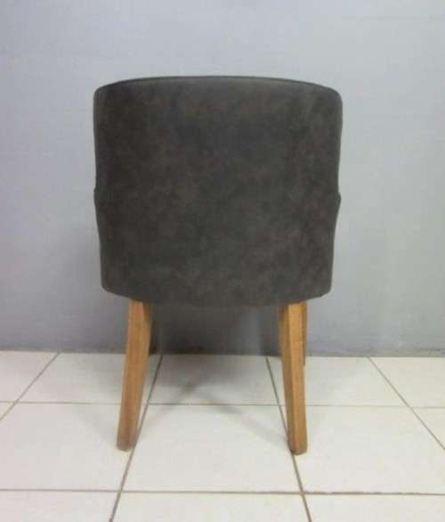 **RS17_Clearance** Upholstered low-wingback occasional chair is a modern stylish quality grey fabric