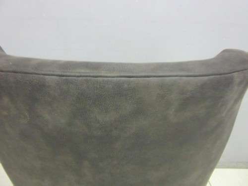 **RS17_Clearance** Upholstered low-wingback occasional chair is a modern stylish quality grey fabric