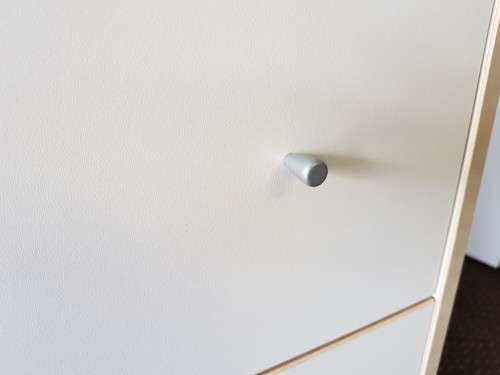 **RS17** A modern styled white & cedar colour 3-drawer chest of drawers with ample storage space