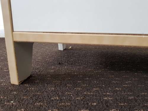 **RS17** A modern styled white & cedar colour 3-drawer chest of drawers with ample storage space