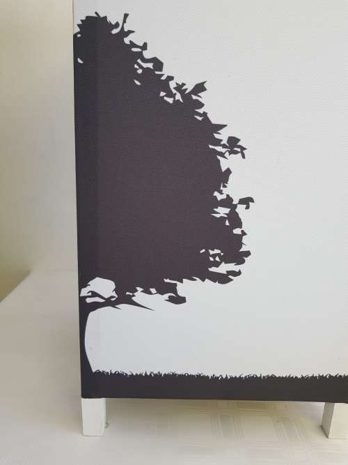 **RS17** Lovely wood & fabric luminary box/ candle holder w/ oriental look - stunning in a lounge