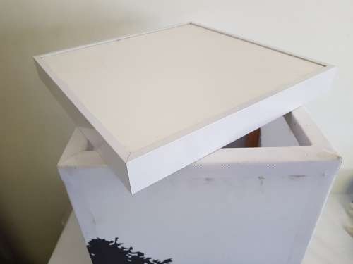 **RS17** Lovely wood & fabric luminary box/ candle holder w/ oriental look - stunning in a lounge