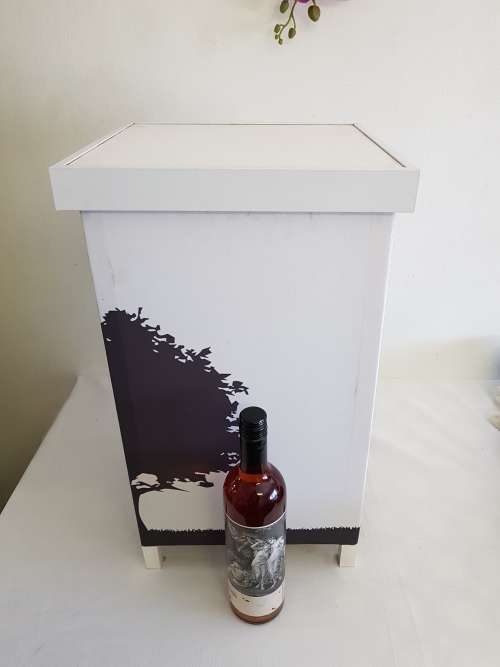 **RS17** Lovely wood & fabric luminary box/ candle holder w/ oriental look - stunning in a lounge