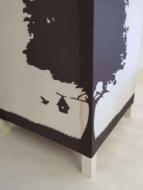 **RS17** Lovely wood & fabric luminary box/ candle holder w/ oriental look - stunning in a lounge