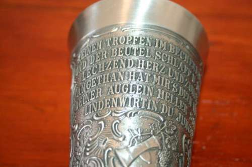 2x stunning and beautifully made ornate repousse original German made Frieling pewter cups- RS17Sale