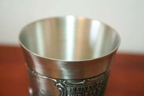 2x stunning and beautifully made ornate repousse original German made Frieling pewter cups- RS17Sale