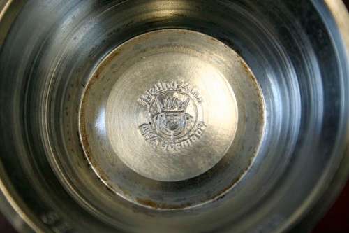 2x stunning and beautifully made ornate repousse original German made Frieling pewter cups- RS17Sale