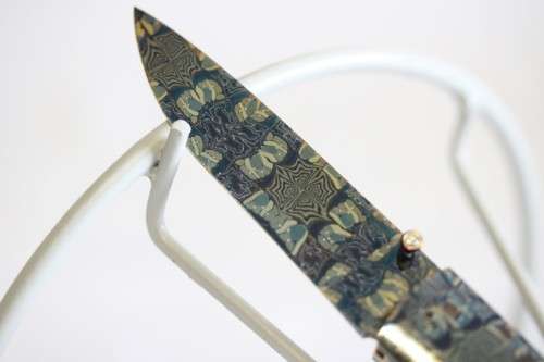 PREMIUM GIFT! Rare Erich Vosloo Spider's Nest folding knife w/ two diamonds in 18ct Gold & Titanium