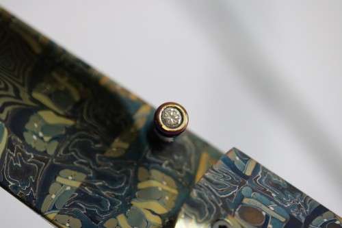 PREMIUM GIFT! Rare Erich Vosloo Spider's Nest folding knife w/ two diamonds in 18ct Gold & Titanium