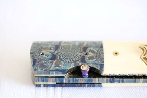 PREMIUM GIFT! Rare Erich Vosloo Spider's Nest folding knife w/ two diamonds in 18ct Gold & Titanium