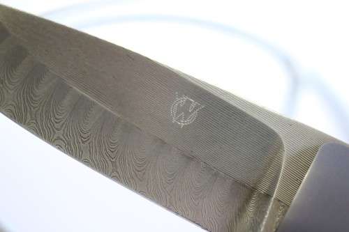 A beautifully made original Willie Paulsen Warthog Ivory-handle knife with Damascus steel blade!!