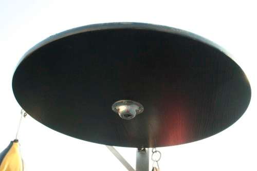 A well made steel boxing stand with a "SNT" punching bag and an "Everlast" speed bag = for home use!