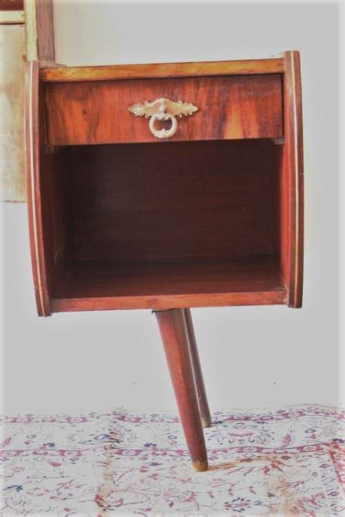 Incredible mid-century Scandinavian double pedestal headboard with lighting for restoration - AAA