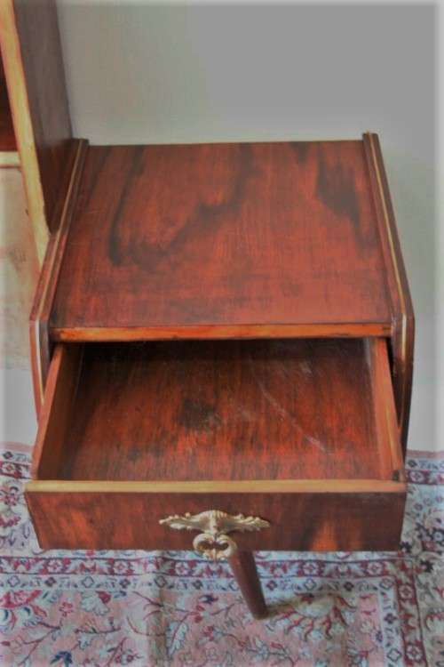 Incredible mid-century Scandinavian double pedestal headboard with lighting for restoration - AAA