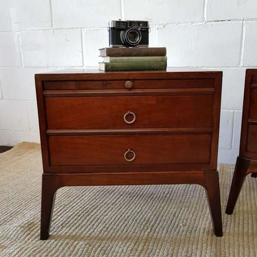 Two wonderfully charming Retro 1970's bedside pedestals a low design and two spacious drawers each!!