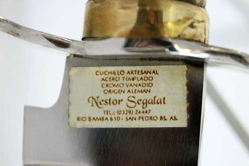 A magnificent hand made in Ecuador TEMPERED STEEL hunting knife in in its original leather sheath!!