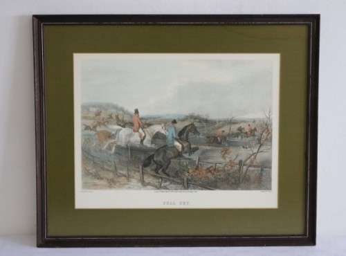 A wonderful framed vintage "British Hunting Scene" print titled "Full Cry" by WJ Shayer - RS17Sale