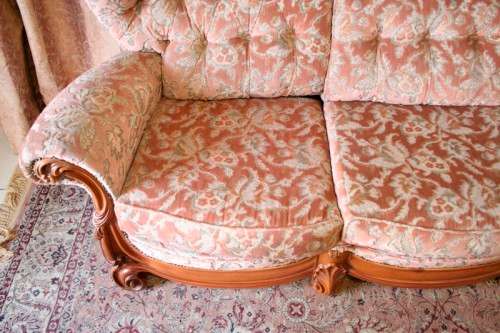 A gorgeous "Baroque Rococo" styled upholstered lounge suite with incredible carved detailing