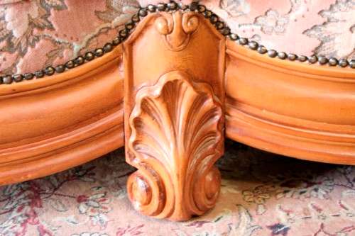 A gorgeous "Baroque Rococo" styled upholstered lounge suite with incredible carved detailing