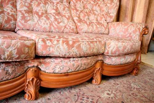 A gorgeous "Baroque Rococo" styled upholstered lounge suite with incredible carved detailing
