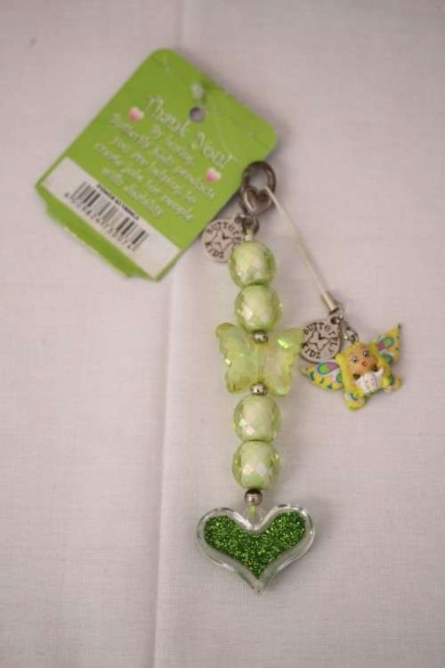**RS17** A green "Butterfly Kidz" Giggly "I am special" fashion charm key chain in good condition