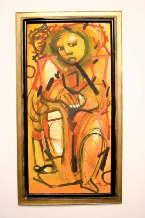 A fantastic large original signed Ben Macala (1938-1997) "Abstract" style painting.