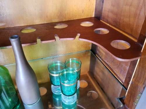 A beautiful vintage ball and claw cocktail cabinet with three spacious drawers and brass handles!!