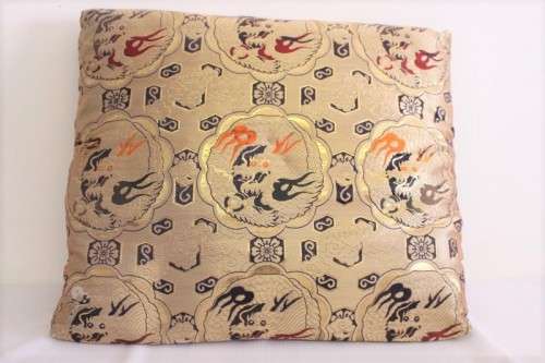 A magnificent traditional gold-thread Brocade Chinese Dragon scatter cushion in beautiful condition