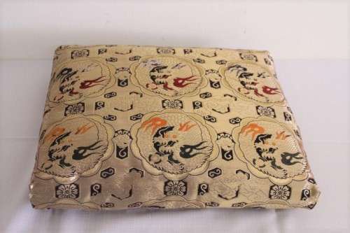A magnificent traditional gold-thread Brocade Chinese Dragon scatter cushion in beautiful condition