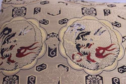 A magnificent traditional gold-thread Brocade Chinese Dragon scatter cushion in beautiful condition