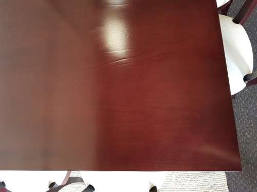 A Spectacular modern 8-seater Mahogany square dining room suite in excellent condition - WOW!!