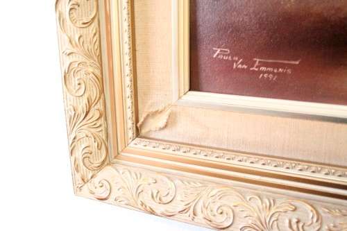 A fantastic large and colourful framed original signed "Paula Van Emmenis" oil painting of flowers.